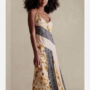 Banana Republic Floral Maxi Dress in Cream and Black